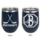 Hockey 2 Stainless Wine Tumblers - Navy - Double Sided - Approval