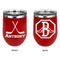 Hockey 2 Stainless Wine Tumblers - Red - Double Sided - Approval