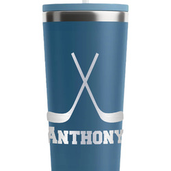 Hockey 2 RTIC Everyday Tumbler with Straw - 28oz - Steel Blue - Double-Sided (Personalized)