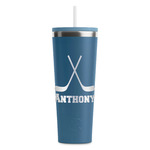 Hockey 2 RTIC Everyday Tumbler with Straw - 28oz - Steel Blue - Double-Sided (Personalized)