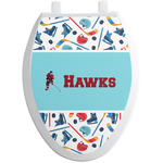 Hockey 2 Toilet Seat Decal - Elongated (Personalized)