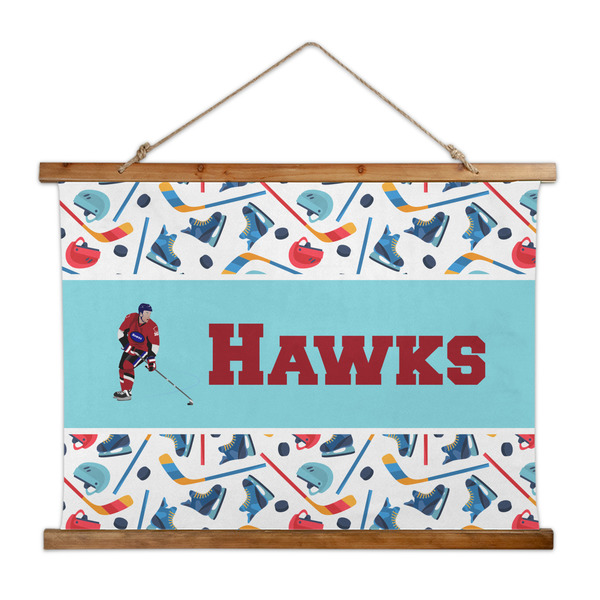 Custom Hockey 2 Wall Hanging Tapestry - Wide (Personalized)