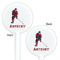 Hockey 2 White Plastic 5.5" Stir Stick - Double Sided - Round - Front & Back