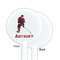 Hockey 2 White Plastic 5.5" Stir Stick - Single Sided - Round - Front & Back