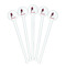 Hockey 2 White Plastic 7" Stir Stick - Round - Fan View