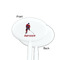 Hockey 2 White Plastic 7" Stir Stick - Single Sided - Oval - Front & Back