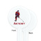 Hockey 2 White Plastic 7" Stir Stick - Single Sided - Round - Front & Back