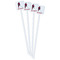 Hockey 2 White Plastic Stir Stick - Double Sided - Square - Front