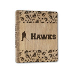 Hockey 2 Wood 3-Ring Binder - 1" Half-Letter Size (Personalized)