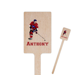 Hockey 2 6.25" Rectangle Wooden Stir Sticks - Single Sided (Personalized)