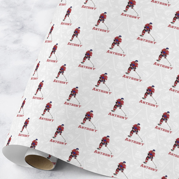 Custom Hockey 2 Wrapping Paper Roll - Large - Matte (Personalized)