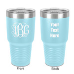 Interlocking Monogram 30 oz Stainless Steel Tumbler - Teal - Double-Sided (Personalized)