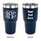 Interlocking Monogram 30 oz Stainless Steel Ringneck Tumblers - Navy - Double Sided - APPROVAL