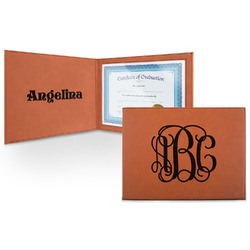 Interlocking Monogram Leatherette Certificate Holder (Personalized)