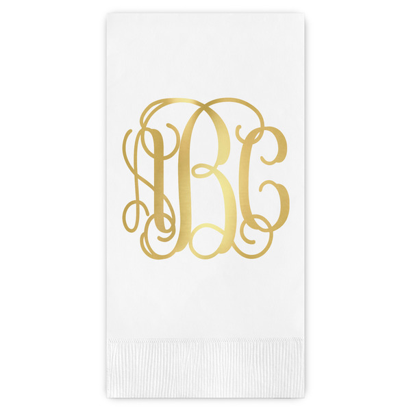 Custom Interlocking Monogram Guest Napkins - Foil Stamped (Personalized)