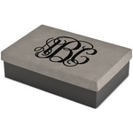 Interlocking Monogram Large Gift Box w/ Engraved Leather Lid (Personalized)