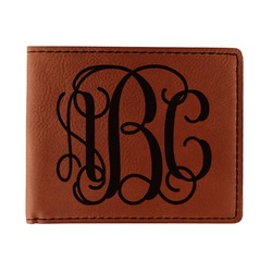 Interlocking Monogram Leatherette Bifold Wallet - Double Sided (Personalized)