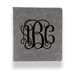 Interlocking Monogram Leather Binder - 1" - Grey (Personalized)