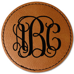 Interlocking Monogram Faux Leather Iron On Patch - Round (Personalized)