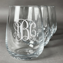 Monogrammed Wine Glasses - Set of 4 Wine Glasses with initials