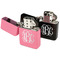 Interlocking Monogram Windproof Lighters - Black & Pink - Open