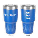 Script Name 30 oz Stainless Steel Tumbler - Royal Blue - Double-Sided (Personalized)