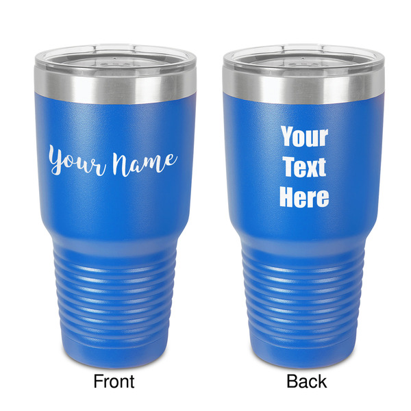 Custom Script Name 30 oz Stainless Steel Tumbler - Royal Blue - Double-Sided (Personalized)