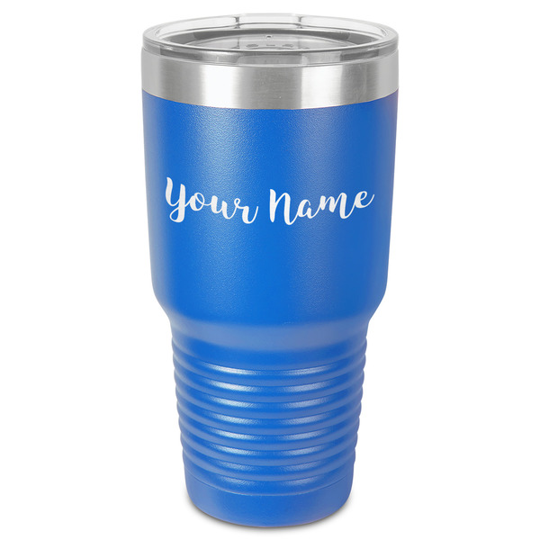 Custom Script Name 30 oz Stainless Steel Tumbler - Royal Blue - Single-Sided (Personalized)