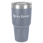 Script Name 30 oz Stainless Steel Tumbler - Grey - Single-Sided (Personalized)