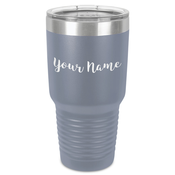 Custom Script Name 30 oz Stainless Steel Tumbler - Grey - Single-Sided (Personalized)