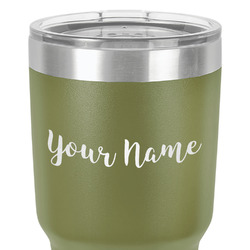 Script Name 30 oz Stainless Steel Tumbler - Olive - Double-Sided (Personalized)