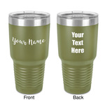 Script Name 30 oz Stainless Steel Tumbler - Olive - Double-Sided (Personalized)