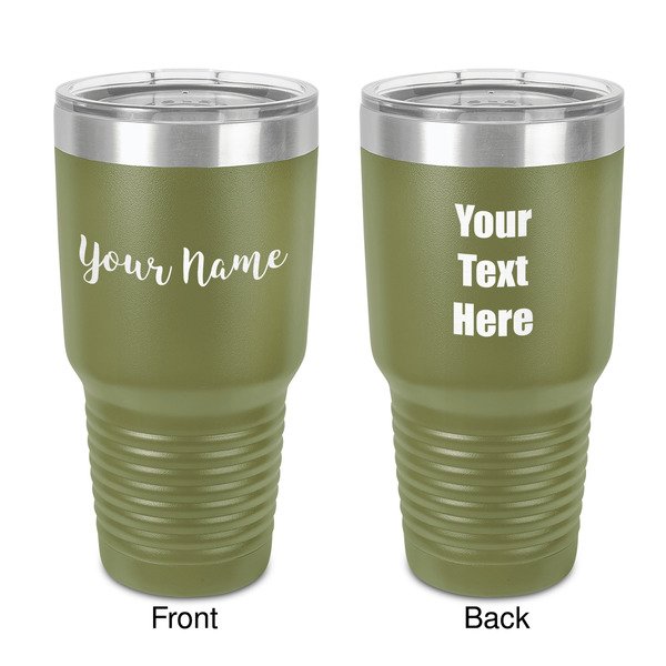 Custom Script Name 30 oz Stainless Steel Tumbler - Olive - Double-Sided (Personalized)