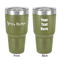 Script Name 30 oz Stainless Steel Ringneck Tumbler - Olive - Double Sided - Front & Back