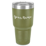 Script Name 30 oz Stainless Steel Tumbler - Olive - Single-Sided (Personalized)