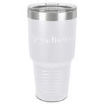 Script Name 30 oz Stainless Steel Tumbler - White - Single-Sided (Personalized)