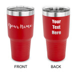 Script Name 30 oz Stainless Steel Tumbler - Red - Double-Sided (Personalized)