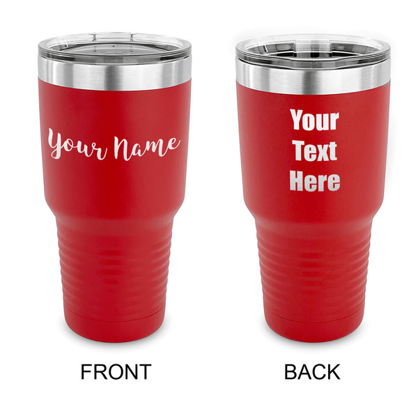 Custom Script Name 30 oz Stainless Steel Tumbler - Red - Double-Sided (Personalized)