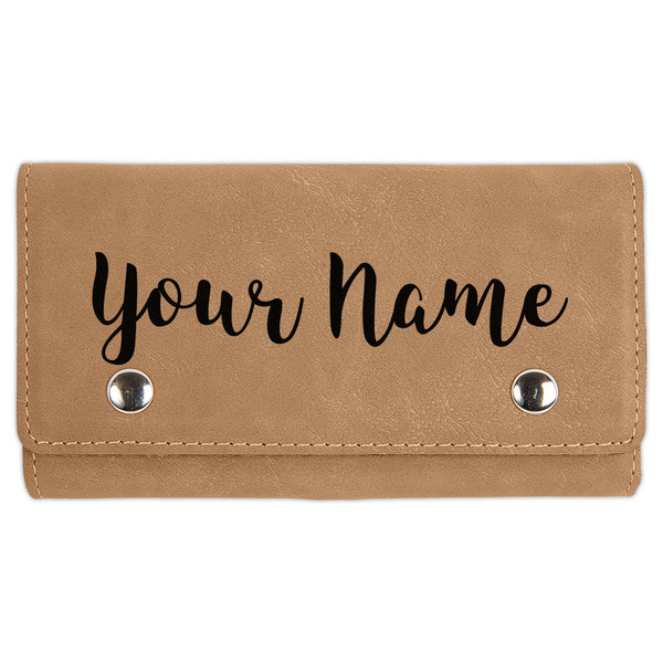 Custom Script Name Cards & Dice Set - Light Brown (Personalized)