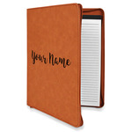 Script Name Leatherette Zipper Portfolio with Notepad (Personalized)