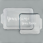 Script Name Glass Baking & Cake Dish Set - 13in x 9in & 8in x 8in (Personalized)