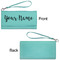 Script Name Ladies Wallets - Faux Leather - Teal - Front & Back View