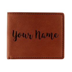 Script Name Leatherette Bifold Wallet - Double-Sided (Personalized)
