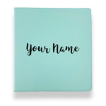 Script Name Leather Binder - 1" - Teal (Personalized)