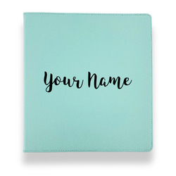 Script Name Leather Binder - 1" - Teal (Personalized)
