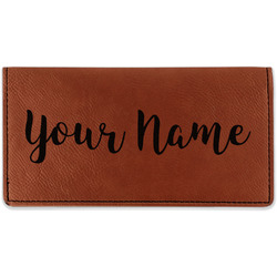 Script Name Leatherette Checkbook Holder - Single-Sided (Personalized)