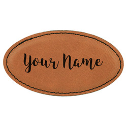Script Name Leatherette Oval Name Badge with Magnet (Personalized)