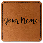 Script Name Faux Leather Iron On Patch - Square (Personalized)