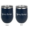 Script Name Stainless Wine Tumblers - Navy - Double Sided - Approval