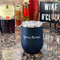 Script Name Stainless Wine Tumblers - Navy - Double Sided - In Context